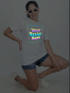 White Rainbow Reflective Women Customize Tshirt - Image 5