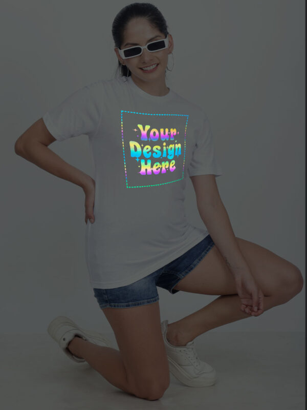White Rainbow Reflective Women Customize Tshirt - Image 5
