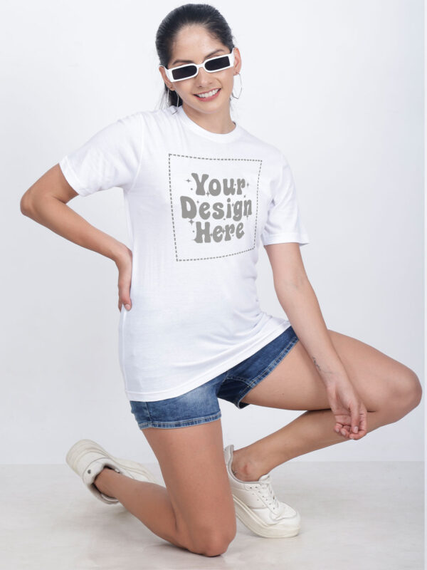 Customize Reflective Women White Tshirt - Image 2
