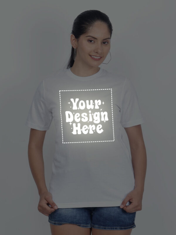 Customize Reflective Women White Tshirt - Image 1