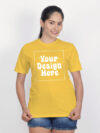 Customize Night Glow Women Yellow Tshirt - Image 4