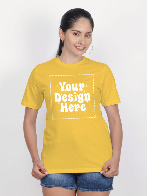 Customize Night Glow Women Yellow Tshirt - Image 4