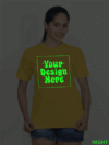 Customize Night Glow Women Yellow Tshirt - Image 5