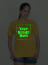 Customize Night Glow Women Yellow Tshirt