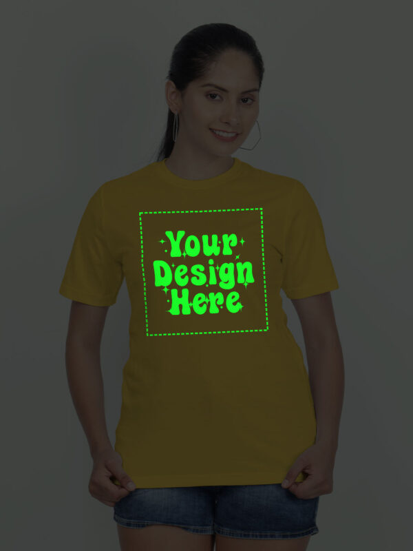 Customize Night Glow Women Yellow Tshirt - Image 1