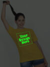 Customize Night Glow Women Yellow Tshirt - Image 3