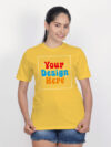 Women Yellow Customize Printed T-shirt