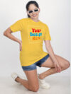 Women Yellow Customize Printed T-shirt - Image 3