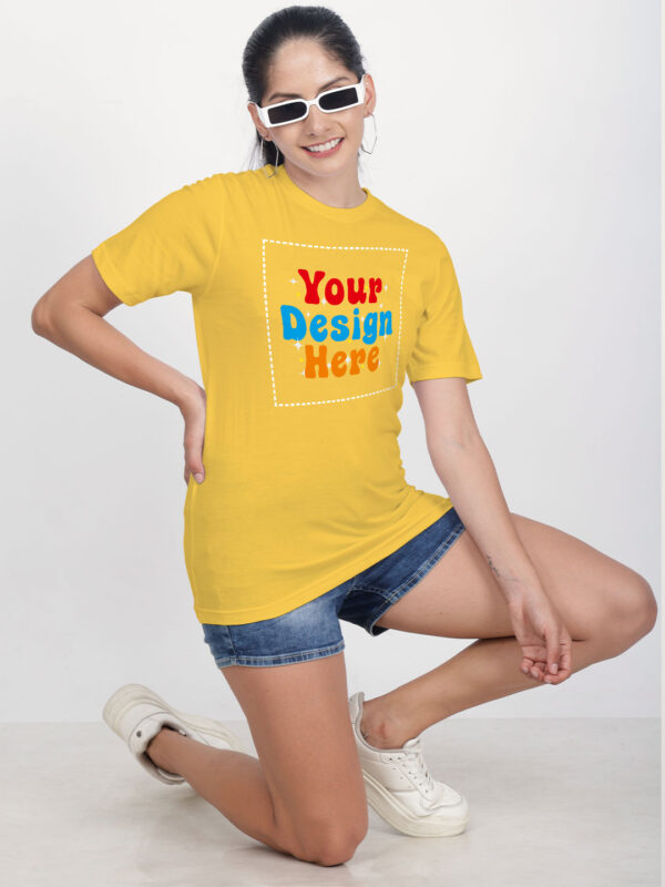 Women Yellow Customize Printed T-shirt - Image 3
