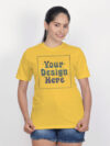 Yellow Rainbow Reflective Women Customize Tshirt - Image 4