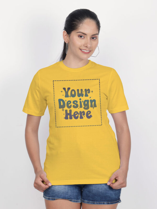 Yellow Rainbow Reflective Women Customize Tshirt - Image 4