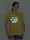 Yellow Rainbow Reflective Women Customize Tshirt