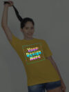 Yellow Rainbow Reflective Women Customize Tshirt - Image 3