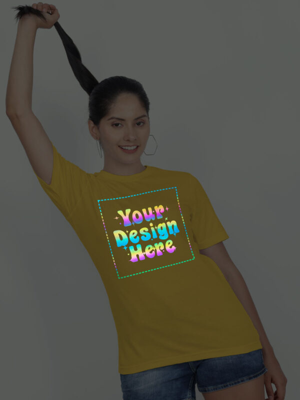 Yellow Rainbow Reflective Women Customize Tshirt - Image 3