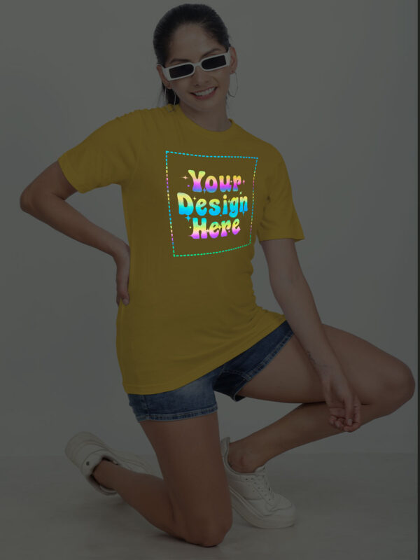 Yellow Rainbow Reflective Women Customize Tshirt - Image 5