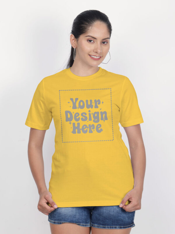 Customize Reflective Women Yellow Tshirt - Image 4