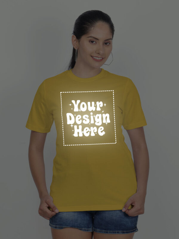 Customize Reflective Women Yellow Tshirt - Image 1