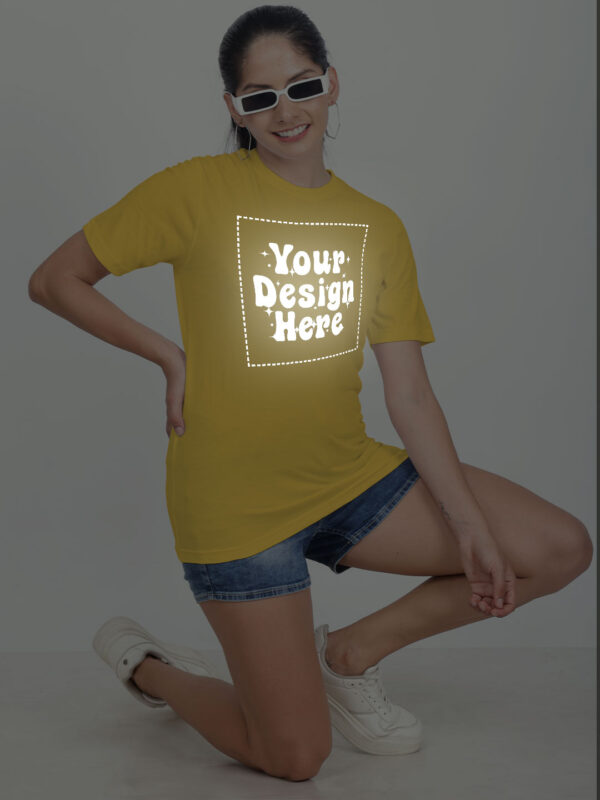Customize Reflective Women Yellow Tshirt - Image 6