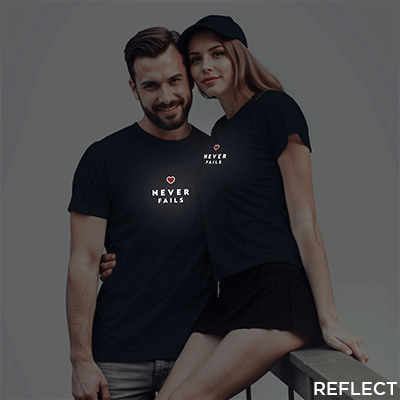 Nblue Cotton Love Never Fails Reflective Couple T-shirt