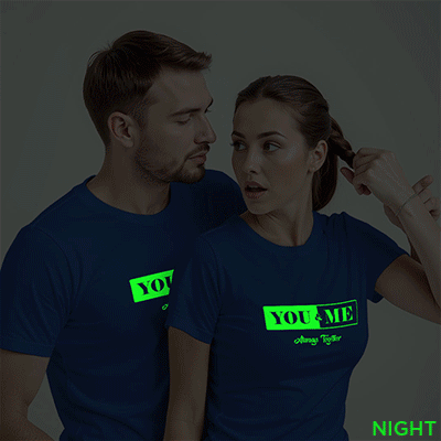 Rblue Cotton Always Together Couple Glow In The Dark T-shirt