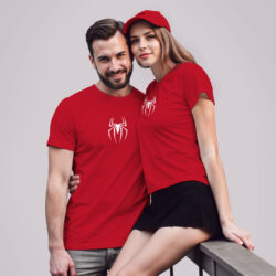 Red Cotton Spider Couple T-shirt