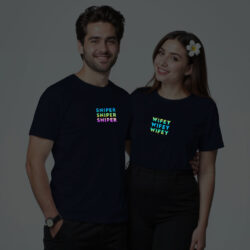 Nblue Cotton Sniper Wifey Couple Rainbow Reflective T-shirt
