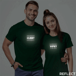 Bgreen Cotton Hubby Wifey Reflective Couple T-shirt