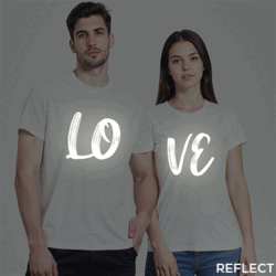 White Cotton Love Matching Reflective Couple T-shirt