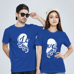 Rblue Cotton Love Heart Couple T-shirt