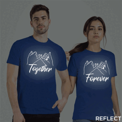 Rblue Cotton Together Forever Reflective Couple T-shirt