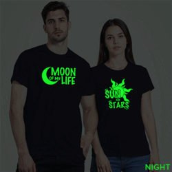 Nblue Cotton Moon of my Life Couple Glow In The Dark T-shirt
