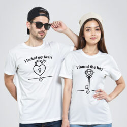 White Cotton Matching Couple T-shirt