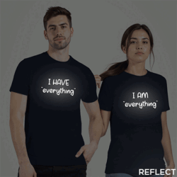 Nblue Cotton I Have Everthing Reflective Couple T-shirt