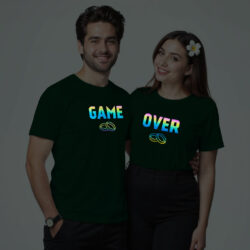 Bgreen Cotton Game Over Couple Rainbow Reflective T-shirt