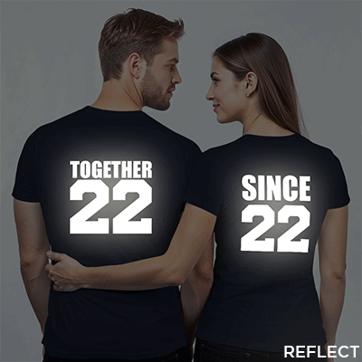 Nblue Cotton Together Since Custom Reflective Couple T-shirt