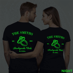 Nblue Cotton Hubby Wifey Club Couple Glow In The Dark T-shirt