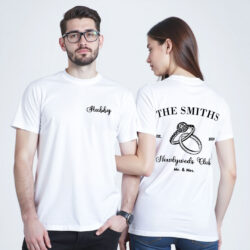 White Cotton Hubby Wifey Club Couple T-shirt