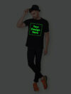 Customize Night Glow Man T-shirt Black - Image 3