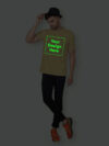 Customize Night Glow Man Beige Color T-shirt - Image 3