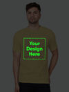 Customize Night Glow Man Beige Color T-shirt | Indrajeet Print