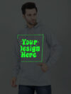 Customize Grey Man Hoodie Glow in Dark Print - Image 3