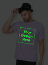 Customize Night Glow Man Lavender Color T-shirt | Indrajeet Print