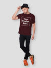 Customize Night Glow Man T-shirt Maroon - Image 2