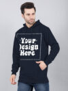 Customize Navy Blue Man Hoodie Glow in Dark Print - Image 2