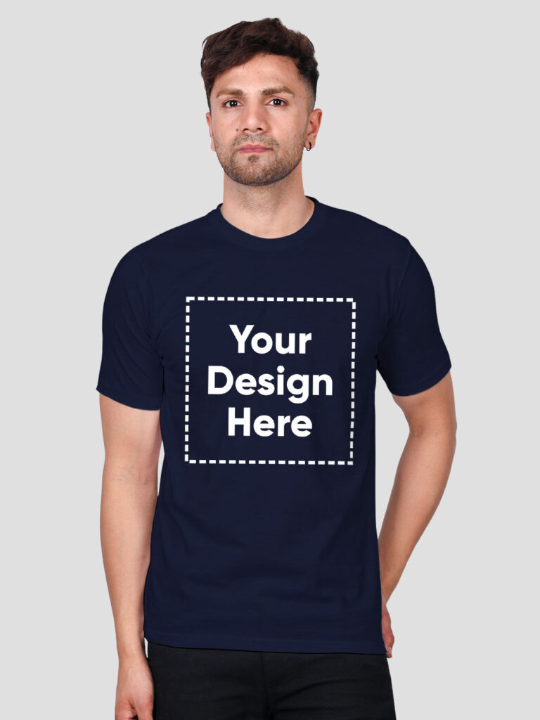 Customize Night Glow Man T-shirt Navy Blue image 4