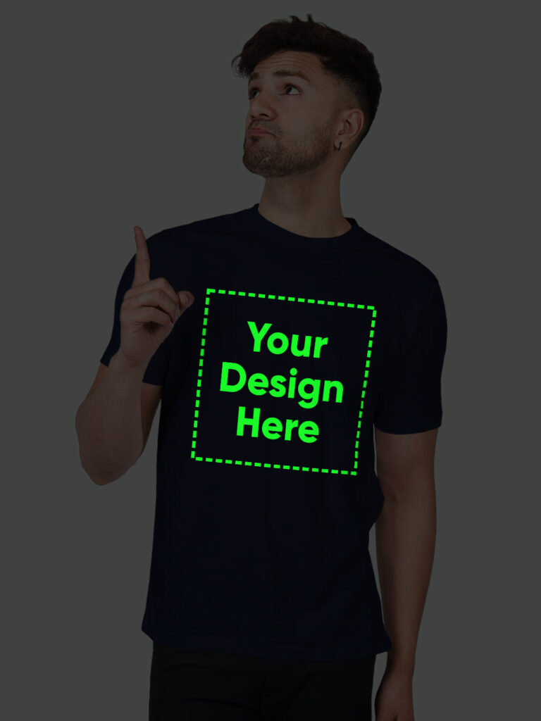 Customize Night Glow Man T-shirt Navy Blue image 3