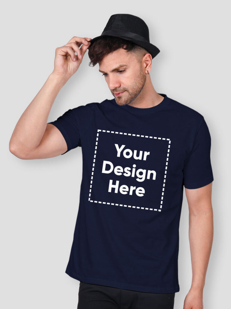 Customize Night Glow Man T-shirt Navy Blue image 2