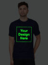 Customize Night Glow Man T-shirt Navy Blue | Indrajeet Print