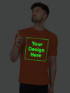 Customize Night Glow Man T-shirt Orange - Image 3