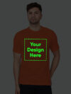 Customize Night Glow Man T-shirt Orange | Indrajeet Print